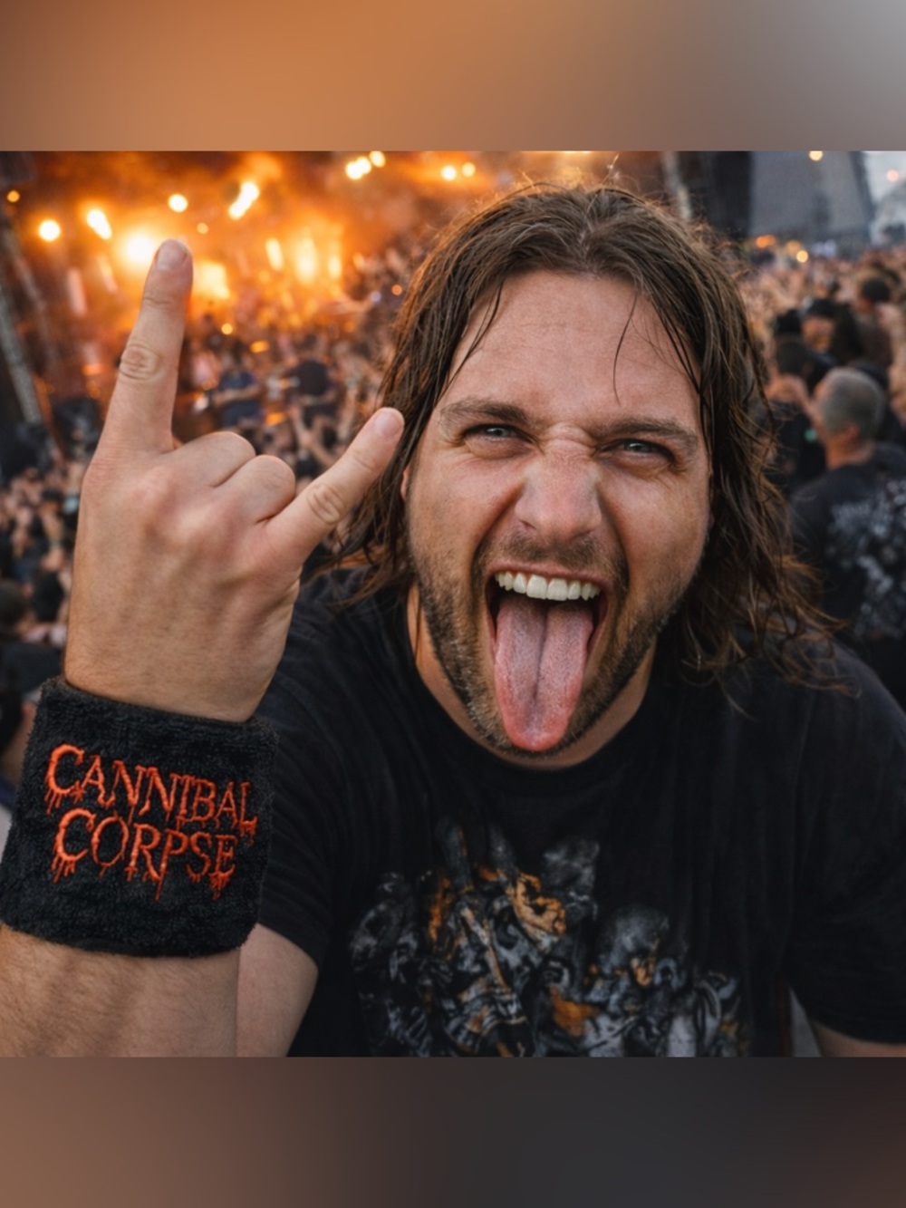 Official Cannibal Corpse Armband/Sweatband Concert Merch Black Red Logo Nvr Worn